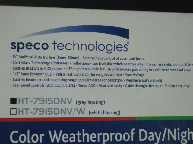 NEW Speco Technologies Color Weatherproof Day/Night Security Camera HT-7915DNV 5