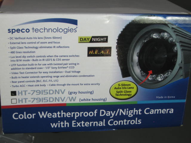NEW Speco Technologies Color Weatherproof Day/Night Security Camera HT-7915DNV 6