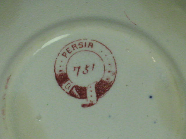 RARE Antique 1800s Staffordshire Childs Tea Set Persia 751 Red Transferware NR! 17