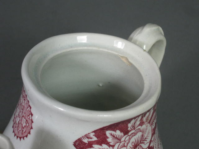 RARE Antique 1800s Staffordshire Childs Tea Set Persia 751 Red Transferware NR! 21