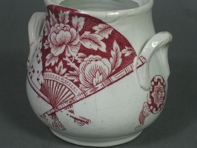 RARE Antique 1800s Staffordshire Childs Tea Set Persia 751 Red Transferware NR! 23