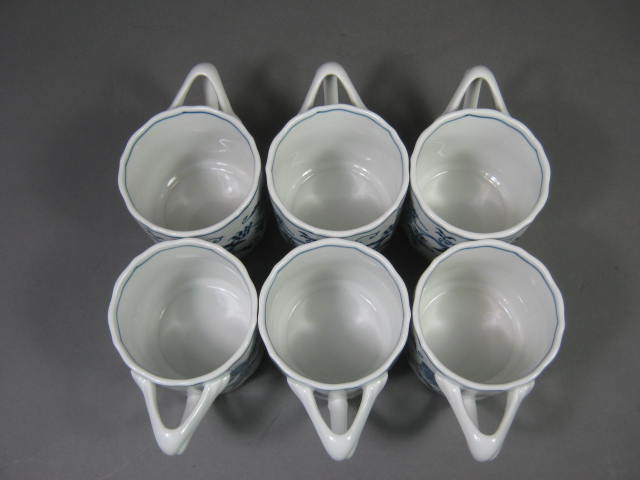 6 New Blue Danube Onion China Japan 9 Oz Coffee Mugs Cups Set Lot NO RESERVE! 2