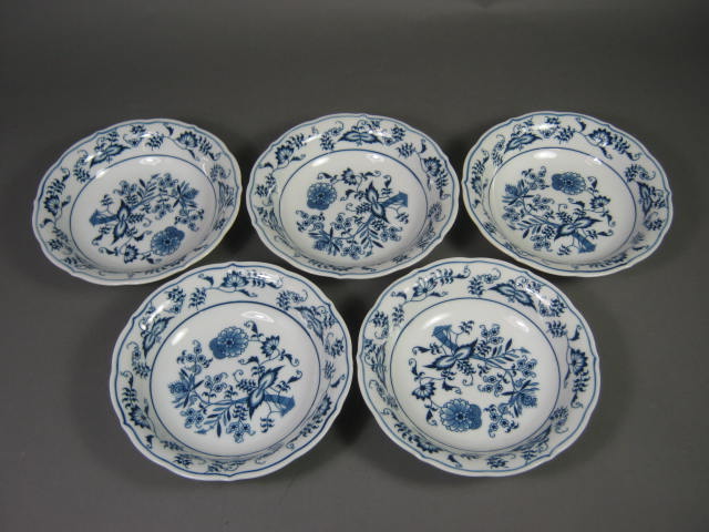 5 Blue Danube Onion China Japan 7.5" Coupe Soup Bowl Dish Set Lot NO RESERVE!