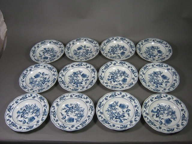 12 Blue Danube Onion China Japan 8.5" Rimmed Soup Bowl Dish Set Lot NO RESERVE!