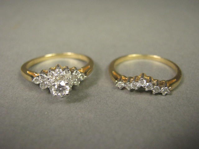 .75 Carat Diamond 14k Yellow White Gold Wedding Engagement Rings Sz 7 Never Worn