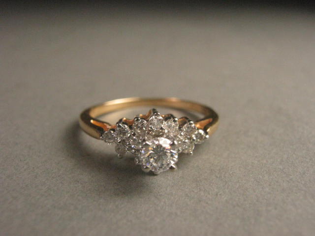 .75 Carat Diamond 14k Yellow White Gold Wedding Engagement Rings Sz 7 Never Worn 4