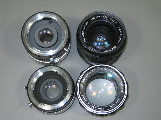 Minolta SRT 101 35mm SLR Film Camera 58mm f/1.4 2.8 Lens Vivitar Flash Case/Bag+ 7