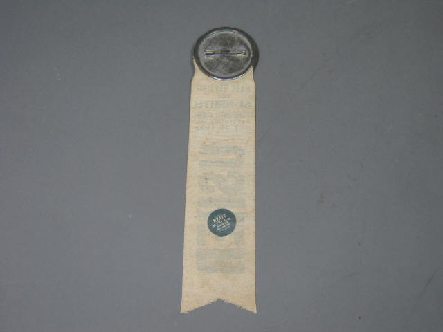 1928 Al Smith Presidential Political Campaign Usher Ribbon W/ Pin Pinback Button 4
