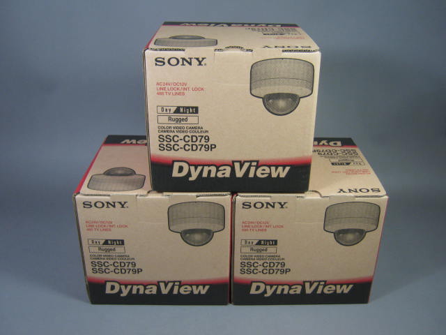 3 Sony SSC-CD79 Dome Color Video Cameras Rugged Day/Night DynaView Security NR!