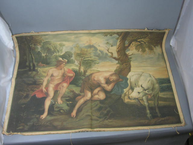 Vtg Antique Wall Hanging Tapestry God Mercury Argus Peter Paul Rubens 32" x 46"