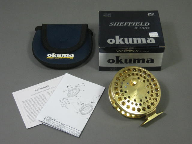 NEW Okuma Sheffield S-1002 4.5 Center Pin Gold Fishing Reel 2
