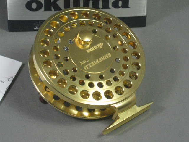 NEW Okuma Sheffield S-1002 4.5" Center Pin Gold Fishing Reel 2 German Bearings 1