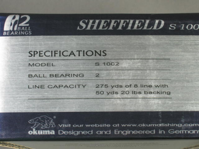 NEW Okuma Sheffield S-1002 4.5" Center Pin Gold Fishing Reel 2 German Bearings 6