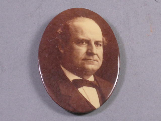 Rare Oval 1908 William Jennings Bryan/Kern Political Campaign Pin Pinback Button