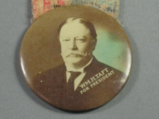 1908 William Howard Taft/Sherman Campaign Pin Pinback Button Our Next President 2