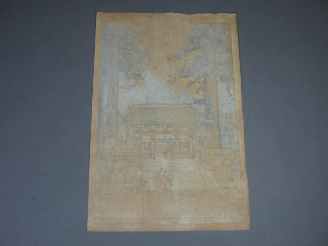 Vtg Original Hiroshi Yoshida Toshogu Shrine Signed Japanese Woodblock Print NR! 10