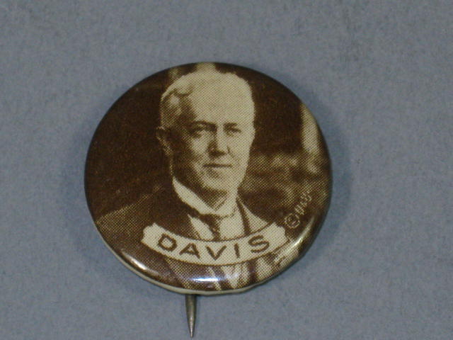 1924 John Davis/Bryan Political Campaign Portrait Pin Pinback Button Badge 7/8"