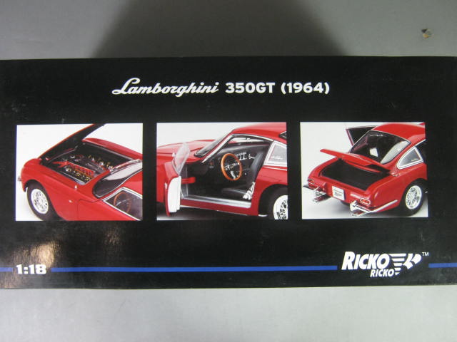 1964 Ricko Lamborghini 350GT Diecast Die-Cast 1:18 Scale Car RARE In Box Red NR! 6