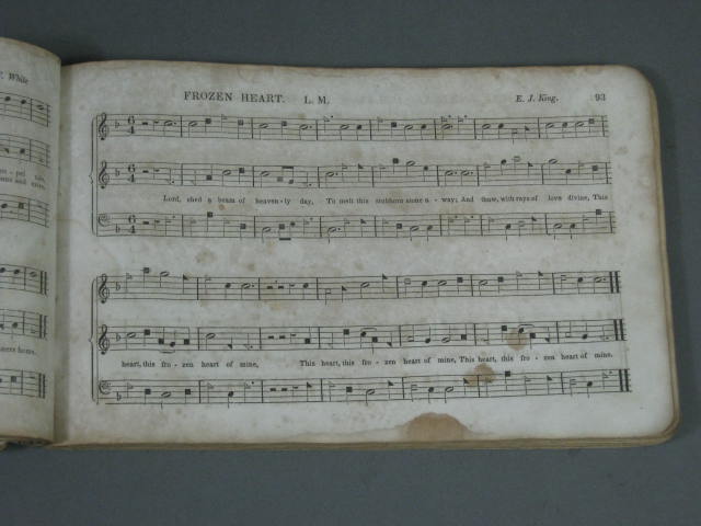 Original Antique 1847 Collins Sacred Harp Psalm Hymn Song Music Book No Reserve 10
