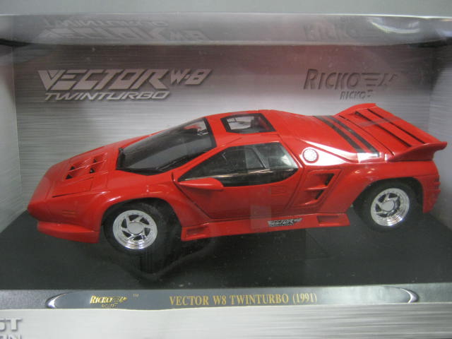 Ricko Vector W8 Twin Turbo (1991) 1:18 Scale Diecast 32119 Red In Box No  Reserve