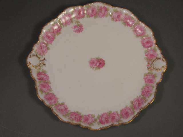 Antique Haviland & Co Limoges France Drop Rose Cake Plate Serving Platter No Res