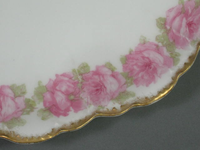 Antique Haviland & Co Limoges France Drop Rose Cake Plate Serving Platter No Res 1