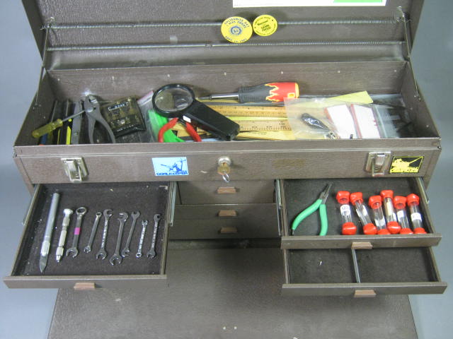 Kennedy Machinist 8-Drawer Tool Box Chest W/Starrett 178 272 A Brown Sharpe+ 526 4