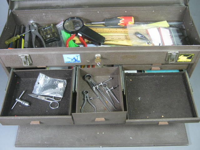 Kennedy Machinist 8-Drawer Tool Box Chest W/Starrett 178 272 A Brown Sharpe+ 526 5