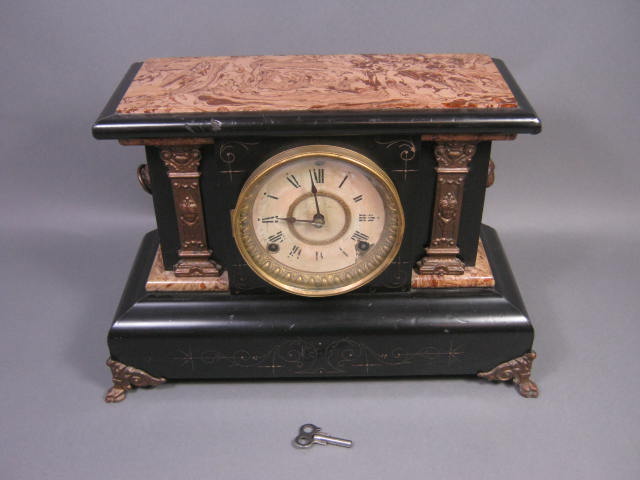 Vtg Antique Seth Thomas Adamantine 8-Day Shelf Mantle Mantel Clock 102 1898 Lion