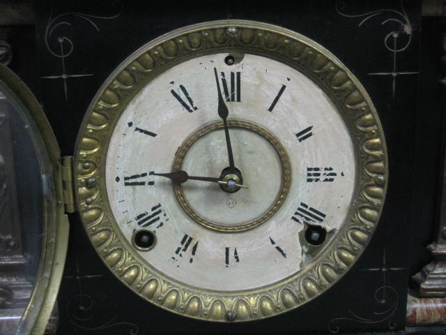 Vtg Antique Seth Thomas Adamantine 8-Day Shelf Mantle Mantel Clock 102 1898 Lion 2