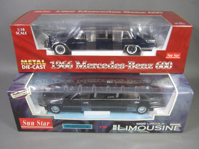 2 Sun Star 1966 Mercedes-Benz 600 1999 Lincoln Limousine 1:18 Scale Diecast NR!