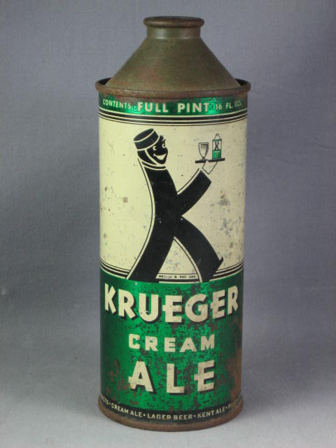 Vintage 16 0z Krueger Cream Ale Cone Top Beer Can NR