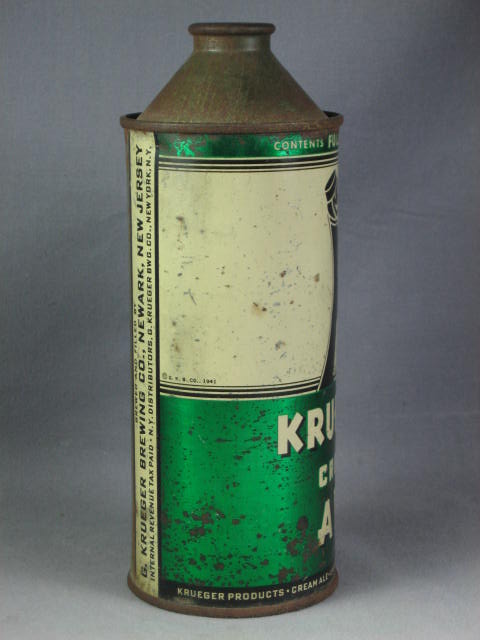 Vintage 16 0z Krueger Cream Ale Cone Top Beer Can NR 3