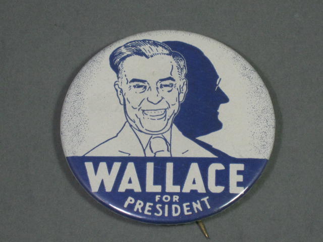 1948 For President Henry Wallace/Taylor Campaign Pin Pinback Button 2 3/16" FDR