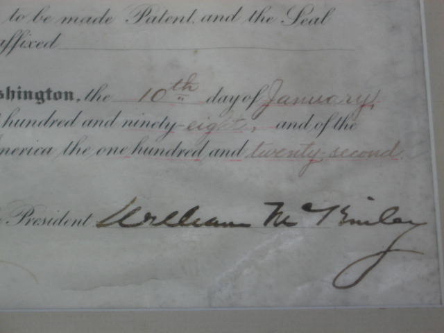 1898 President William McKinley Signed Appointment NR 5