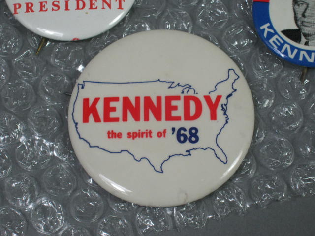 12 Vtg 1968 Robert Bobby Kennedy RFK Campaign Pin Pinback Button Lot Flasher+ NR 1