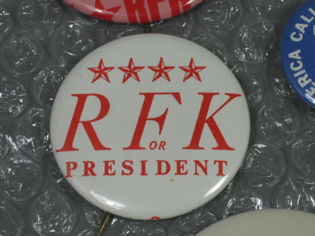 12 Vtg 1968 Robert Bobby Kennedy RFK Campaign Pin Pinback Button Lot Flasher+ NR 2