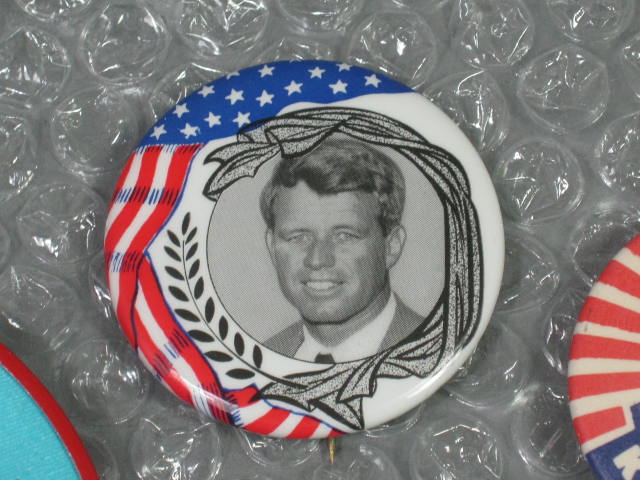 12 Vtg 1968 Robert Bobby Kennedy RFK Campaign Pin Pinback Button Lot Flasher+ NR 11