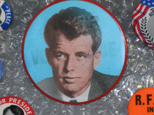 12 Vtg 1968 Robert Bobby Kennedy RFK Campaign Pin Pinback Button Lot Flasher+ NR 13