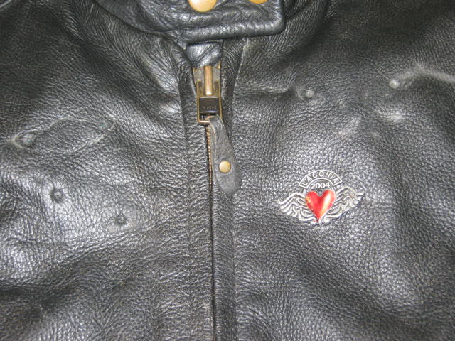 Womens Ladies USA Bikers Dream Apparel Black Leather Motorcycle Jacket Coat XL 1