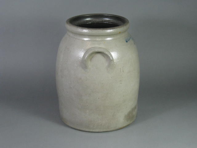 Antique Bangor Maine #2 Stoneware Salt Glaze Glazed Crock Jug Cobalt Blue NR! 1