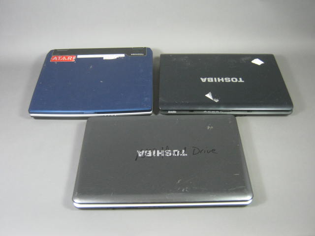 Lot of 3 Toshiba Laptop Notebook Computers Satellite Parts & Repair Only As-Is 1