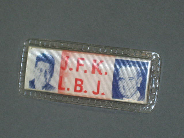 1960 Kennedy Johnson JFK LBJ All Way Jugate Flasher Campaign Pin Pinback Button 1