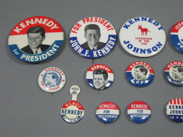 15 1960 John F Kennedy JFK Lyndon B Johnson Campaign Pin Pinback Button Tab Lot 1