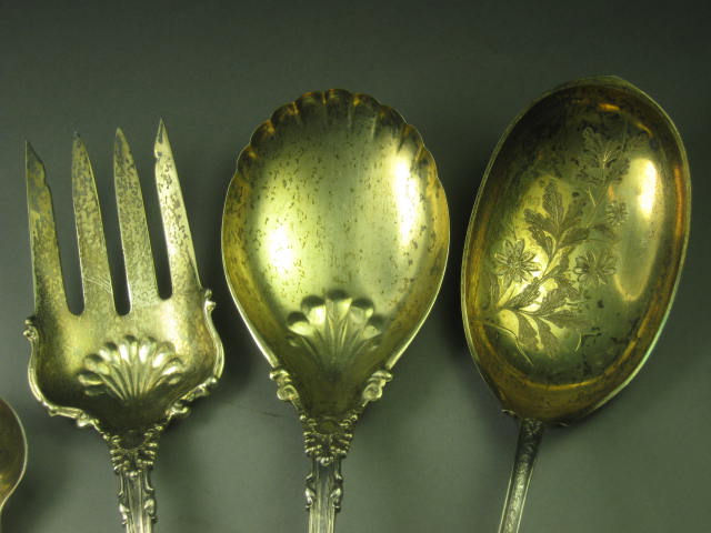 5-pc Antique Sterling Silver Flatware Lot Set 1880 1893 1901 Whiting Smith 11 oz 2