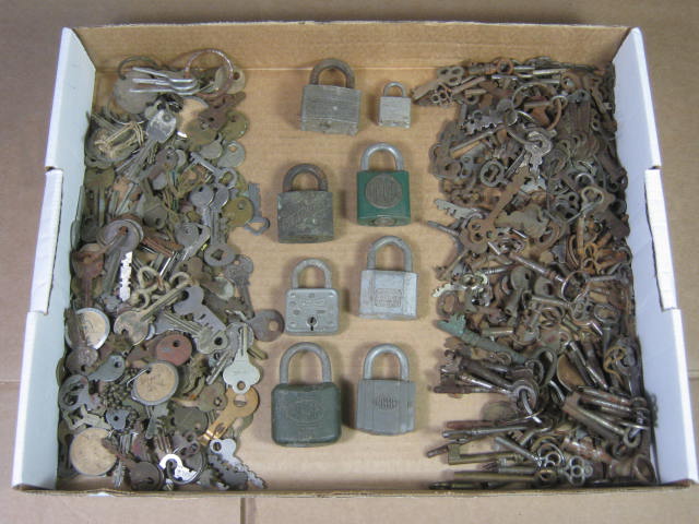Vtg Antique Skeleton Key Lock Padlock Lot Ilco Corbin Yale Towne Slaymaker Elgin