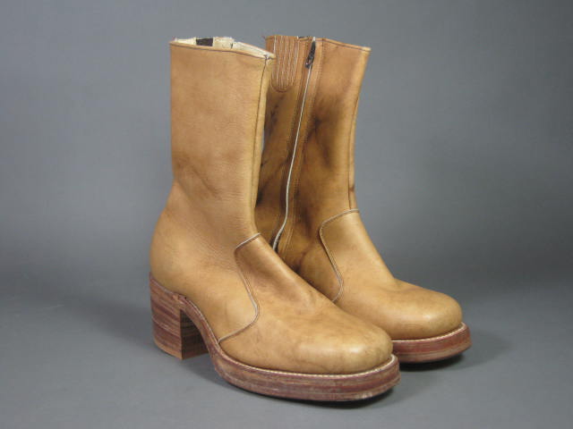 NOS Vintage 1970s Frye Womens Leather Zip-Up Ankle Boots Size 6.5 EE Never Worn! 1