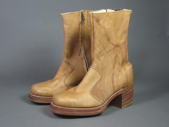 NOS Vintage 1970s Frye Womens Leather Zip-Up Ankle Boots Size 6.5 EE Never Worn! 2
