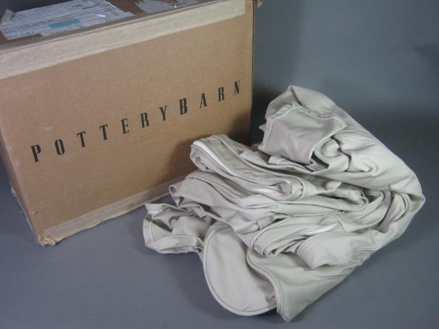 NEW Pottery Barn Basic Chair Armchair Slip Cover w/Twill Parchment Color 119-405 1