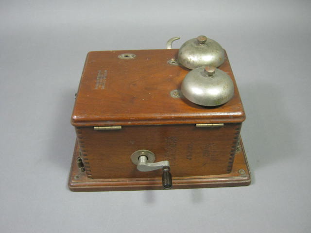 Vtg Antique Western Electric Crank Phone Ringer Bell Box 3 Bar Magneto Generator 3
